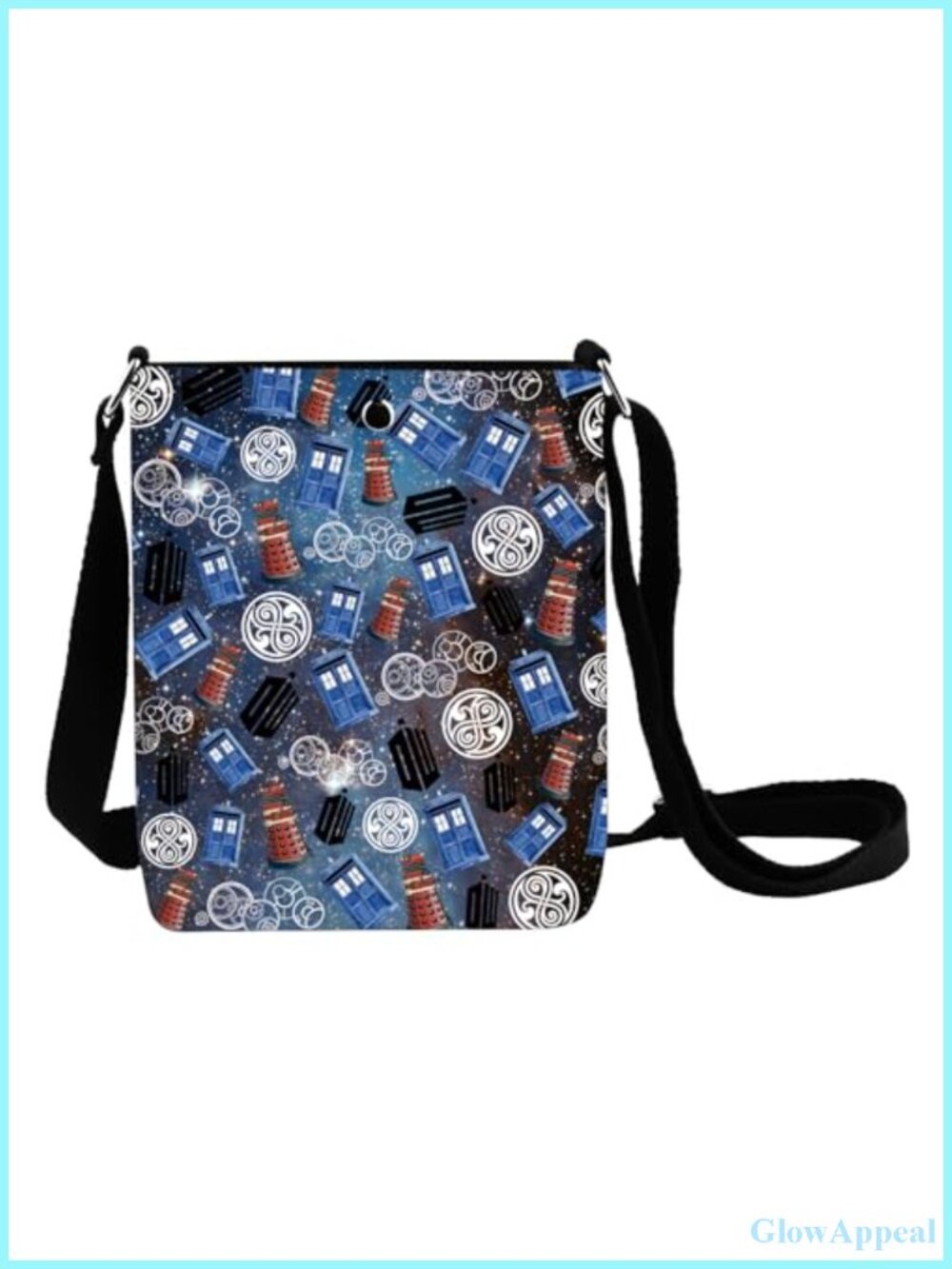 Canvas Crossbody Bag Doctor Who Police Box Shoulder Bag Adjustable Strap
